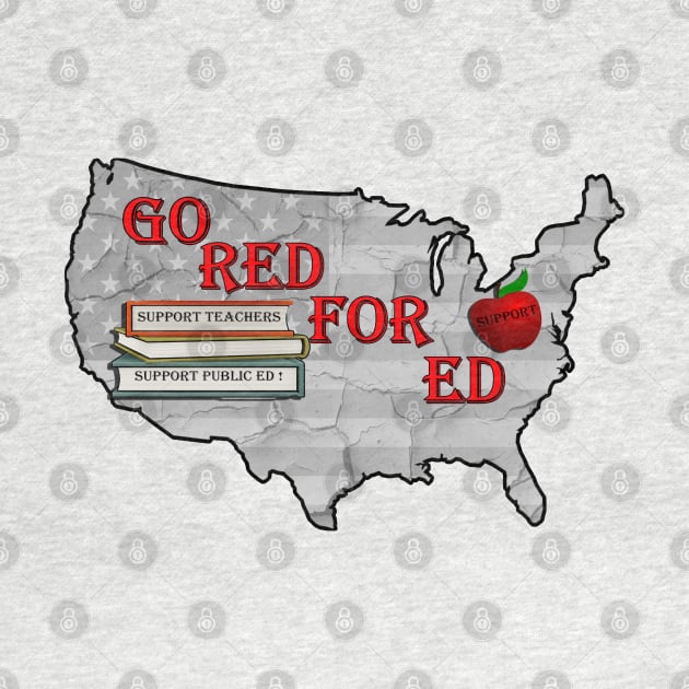 Teacher Wear Red For ED, Support Wear Red for Public Ed School Support Design by tamdevo1